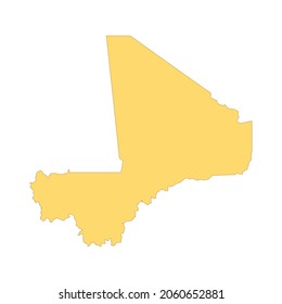 Mali map color line element. Border of the country. UI UX GUI design element. Editable stroke.