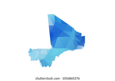 mali map in geometric polygonal style. mali map of isolated. Vector Illustration Eps10.