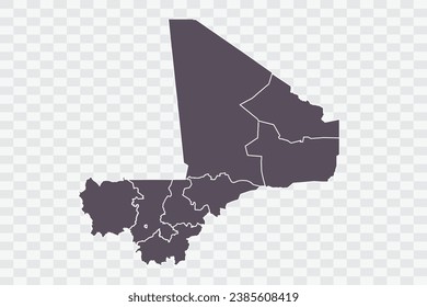 Mali Map Graphite Color on White Background quality files Png