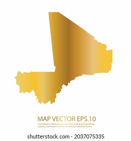 Mapa de Mali Alto detalle sobre fondo blanco. color de gradiente dorado. Resumen de la ilustración vectorial de diseño eps 10