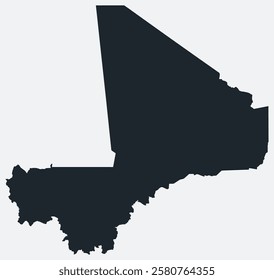 Mali map. Just a simple border map. Shape of the country. Flat blank Mali outline. Vector boundary illustration.