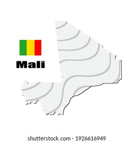 Mapa de Mali sobre el fondo blanco. ilustración vectorial.
