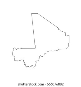 Mali map on the white background. Vector illustration