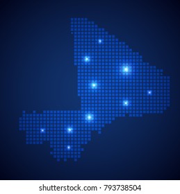Mali map page symbol for your web site design Mali map logo, app, UI. Wire frame 3D mesh polygonal network line, design sphere, dot and structure. Mali map.vector illustration eps 10