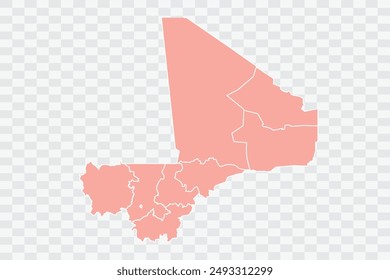 Mali Map salmon Color Background quality files png