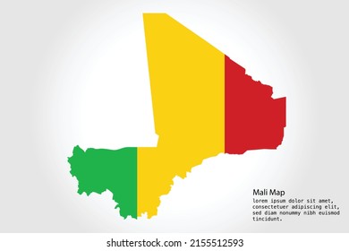 Bandas del Mapa de Mali. Color de la ilustración del vector en el fondo blanco