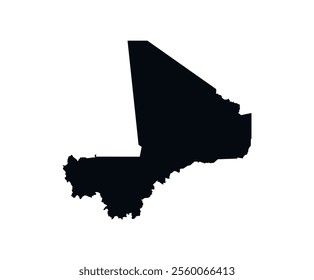 Mali Map vector icon. Map of Mali Black Silhouette.
