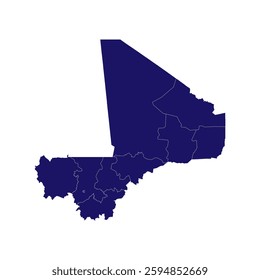 Mali Map vector illustration. Mali Map silhouette