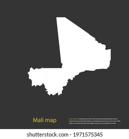 Mali map white color High Detailed on dark background. Abstract design vector illustration eps 10