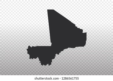 Mali Map - World Map International vector template isolated on transparent background - Vector illustration eps 10
