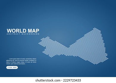 Mapa de Mali - Mapa mundial Mapa internacional de vectores con píxeles isométricos superior y blanco, rejilla, grunge, estilo de medio tono aislado en fondo azul para el diseño, web - Ilustración vectorial eps 10