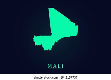Mali Map - World map vector template with green color gradient isolated on dark background - Vector illustration eps 10