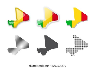 Mali - Maps Collection. Six maps of different designs. Set of vector illustrations