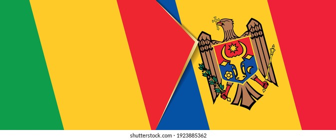 Banderas de Mali y Moldavia, dos banderas vectoriales símbolo de relación o enfrentamiento.