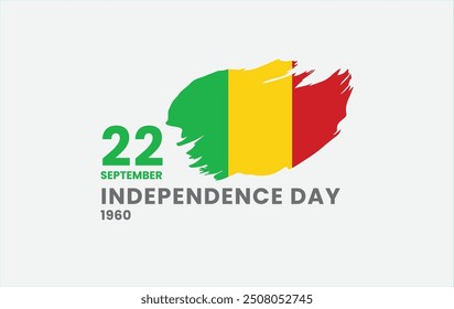 Mali National Day, Mali Independence Day, Brush painted grunge flag of Mali, 22nd September day