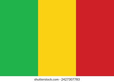 Mali official flag wave isolated on png or transparent background. vector illustration.