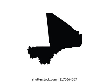 Mali outline map country shape
