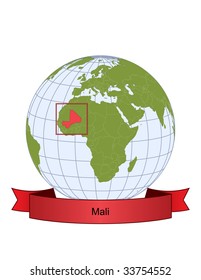 Mali, position on the globe