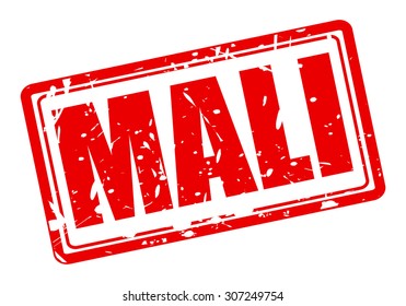 Mali red stamp text on white