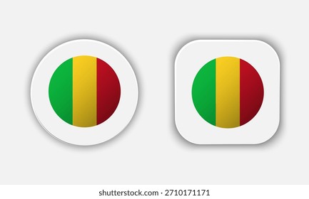 Ícone do Botão da Bandeira Nacional com Arredondamento no Mali