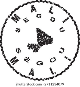 Mali Segou Round Seal Map Design