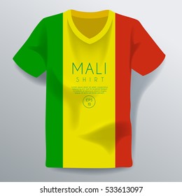 Mali Shirt : National Shirt Template : Vector Illustration