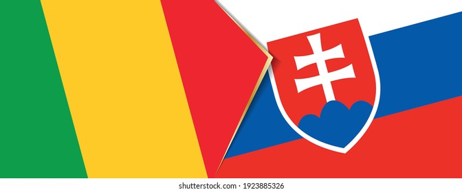 Mali and Slovakia flags, two vector flags symbol of relationship or confrontation.