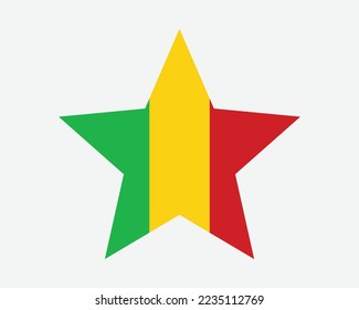 Mali Star Flag. Malian Star Shape Flag. Republic of Mali Country National Banner Icon Symbol Vector Flat Artwork Graphic Illustration svg