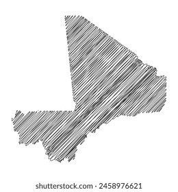 Mali thread map line vector illustration