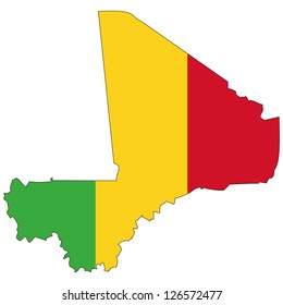 Mali vector map with the flag inside.