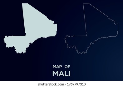 Mali vector map silhouette isolated.Abstract design, High detailed silhouette illustration. Full Editable Mali map vector file.