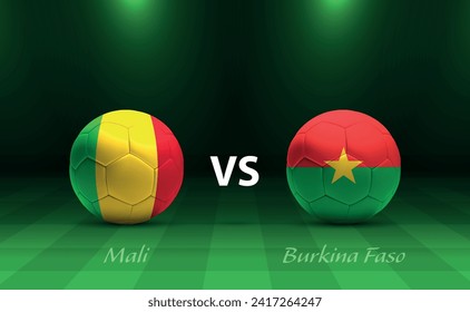 Mali vs Burkina Faso football scoreboard broadcast template for soccer africa tournament 2023