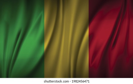 Mali wave flag, flat layout, vector illustration