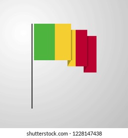 Mali waving Flag creative background
