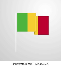 Mali waving Flag design vector