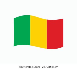 Mali ondeando el icono de la bandera. Icono de la bandera de Mali diseño de Vector e ilustración.

