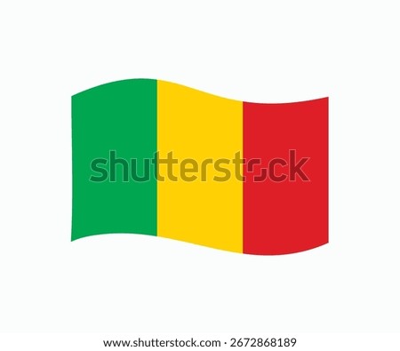 Mali waving flag icon. Mali flag icon vector design and illustration.

