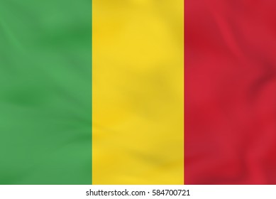 Mali waving flag. Mali national flag background texture. Vector illustration.