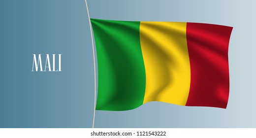 Mali waving flag vector illustration. Iconic design element  as a national  symbol 
