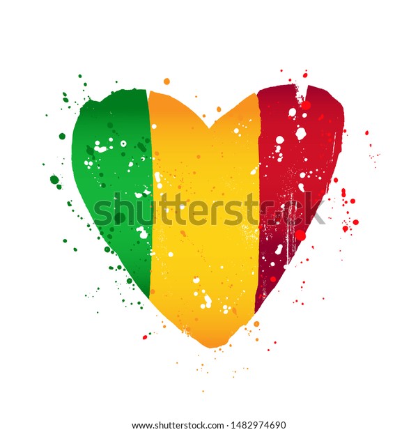 Malian Flag Form Big Heart Vector Stock Vector (Royalty Free ...