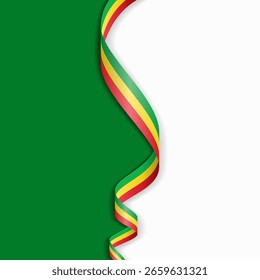 Malian flag wavy abstract background layout. Vector illustration.