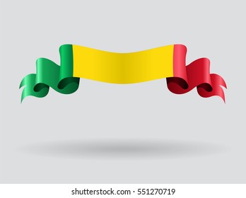 Malian flag wavy abstract background. Vector illustration.