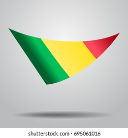 Malian flag wavy abstract background. Vector illustration.