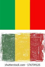 Malian grunge flag. Vector illustration.