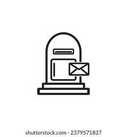 Malibox line icon logo vector illustration design