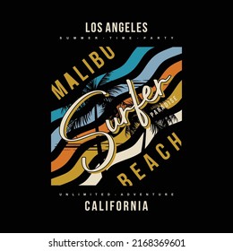 malibu beach california, on  graphics design, surfing typography, t shirt vectors, summer adventure