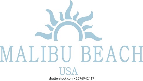 Malibu Beach sun usa cali California Graphic Tee t-shirt logo slogan graphic artwork typography tote badge emblem crest 