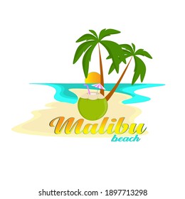Malibu Beach vector illustrator design