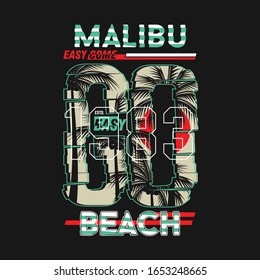 malibu beach wonderfull sunset graphic design vector illustration good for t shirt print