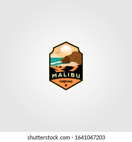 Malibu California Beach Logo Vector Illustration Design